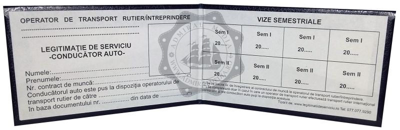 Legitimatii conducator auto agreate ARR 6x10cm interior alb